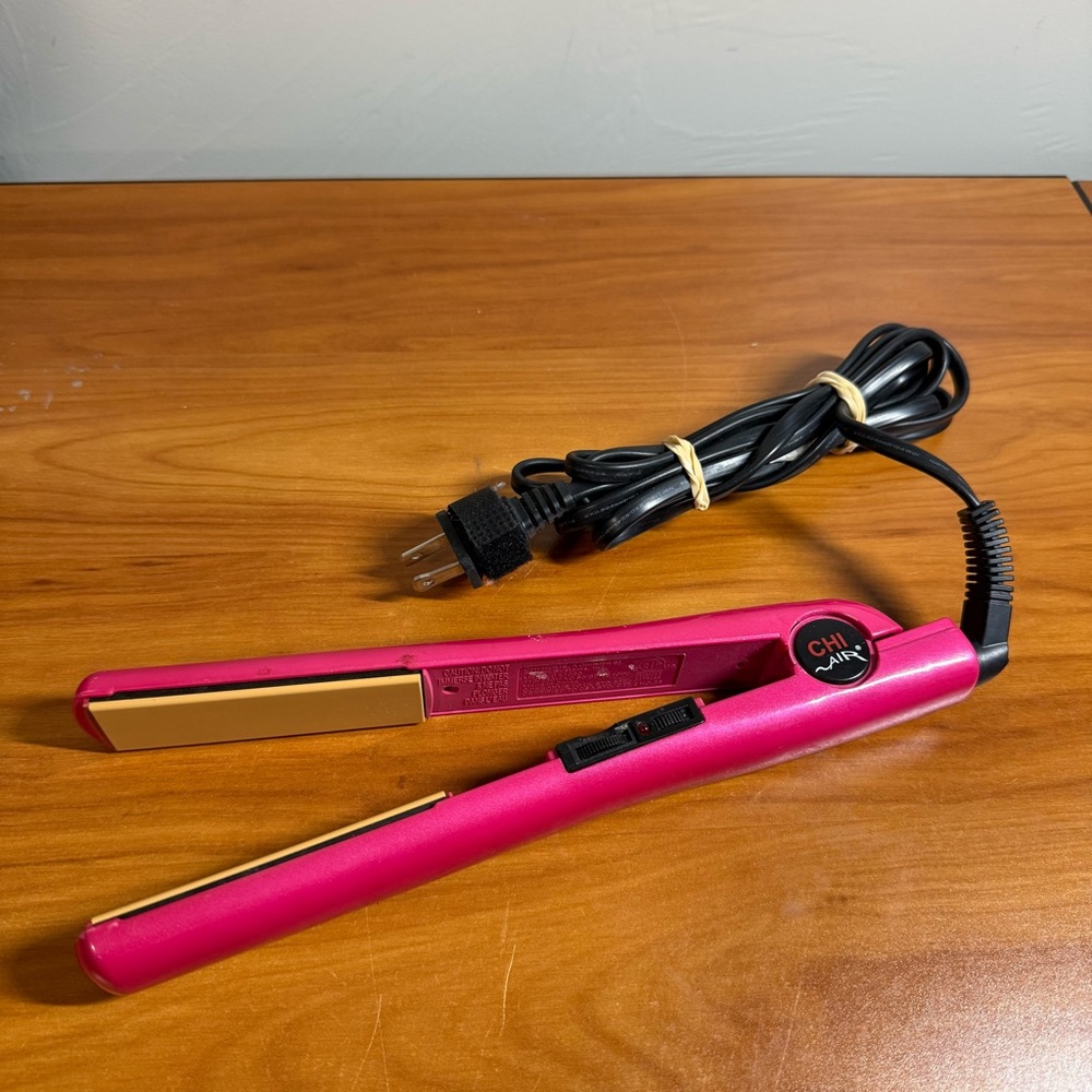 Chi Air Flat Iron Straightener Pink Tested Working 1" Hair Tool Ceramic Plate‎